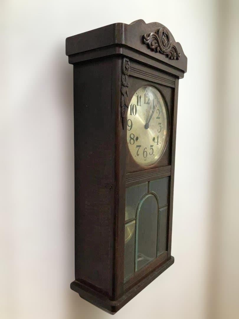 【送料無料】昭和13年製 矢野時計製作所 壁掛け 振り子時計 251105