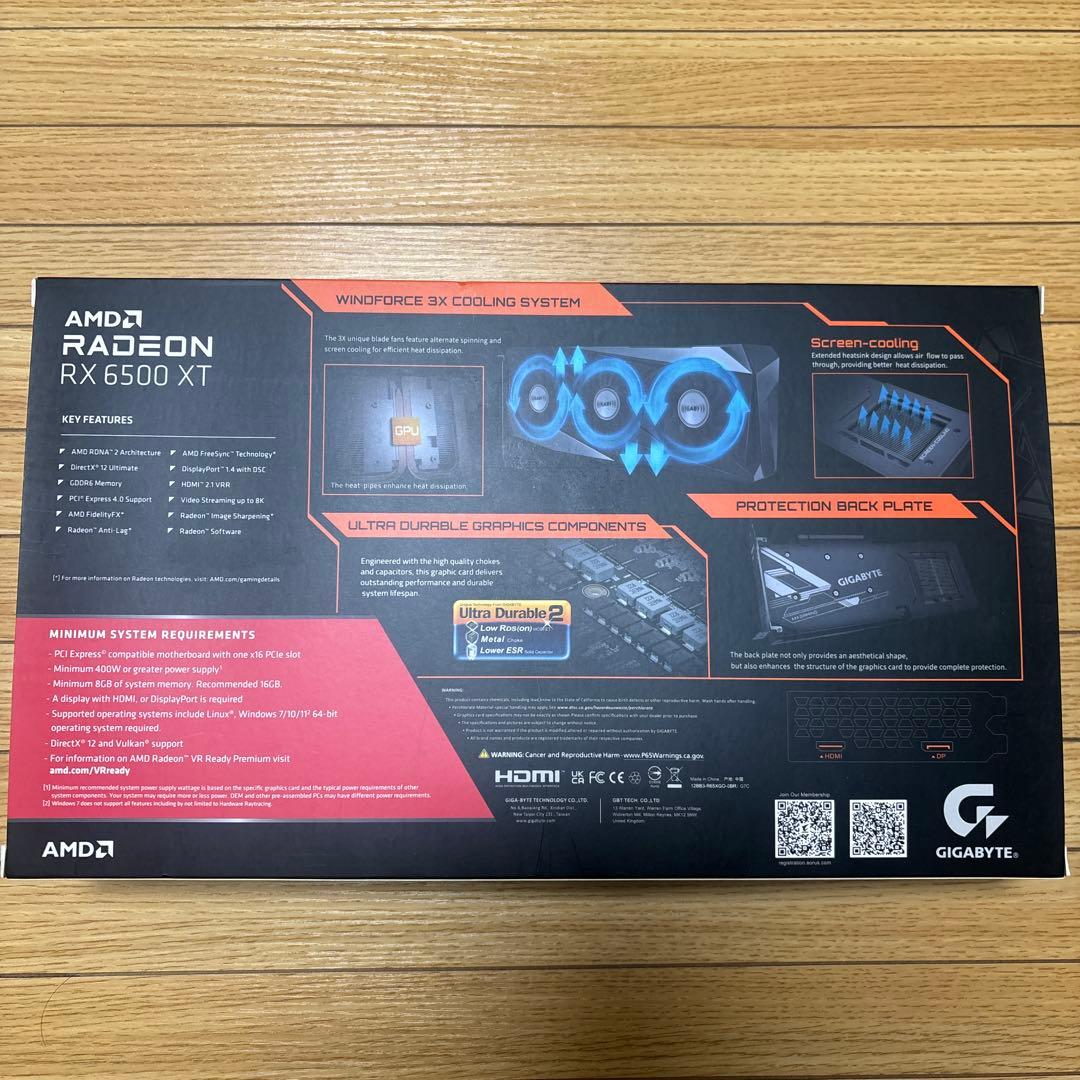 グラフィックボード・グラボ・ビデオカード RX 6500 XT 4GB OC GIGABYTE