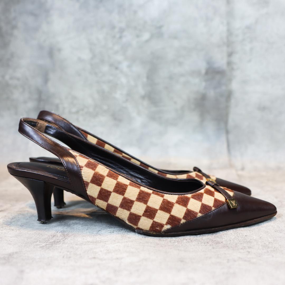 LOUIS VUITTON ハラコ パンプス レディース 高級 ミュール