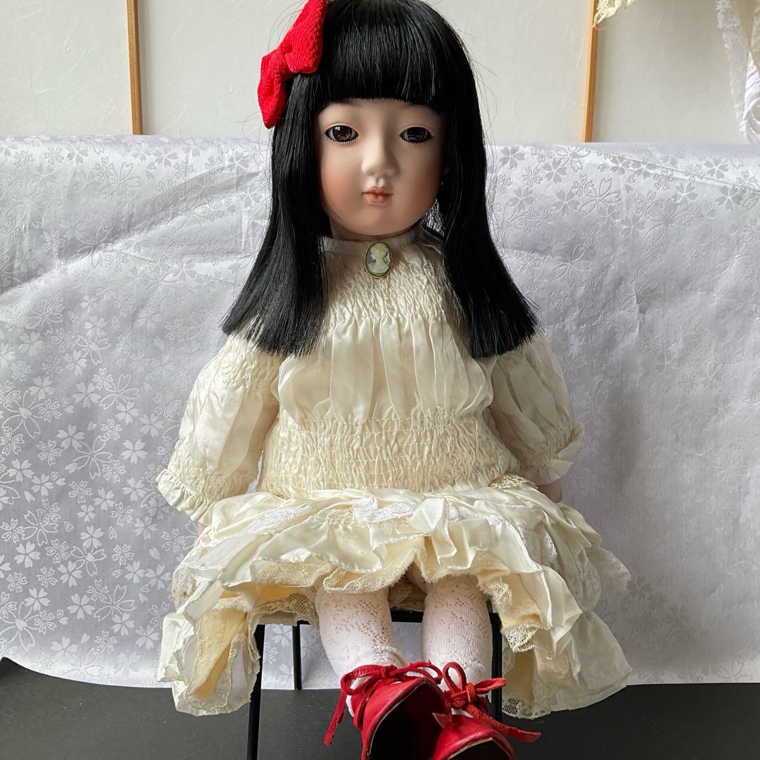 専用　市松人形　ビスク市松人形　ビンテージドレス着抱き市松人形