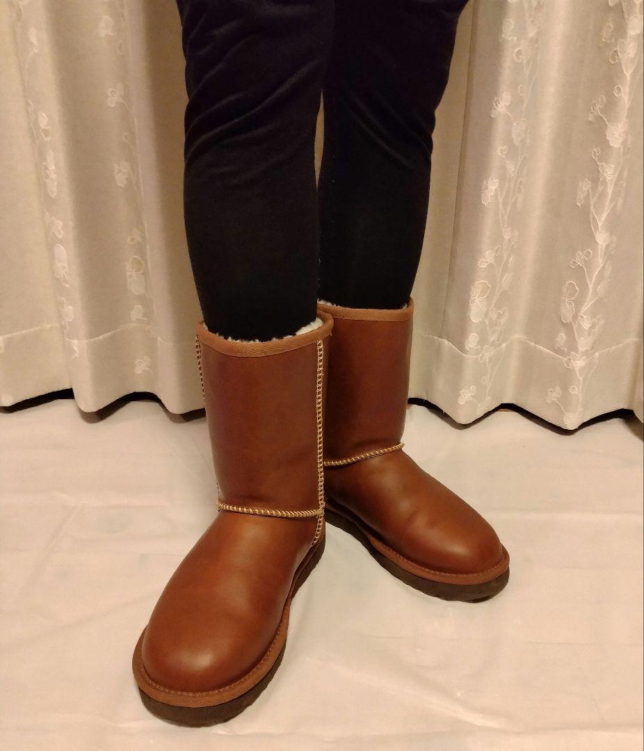 【美品】UGG クラシックショート レザーブーツ24cm