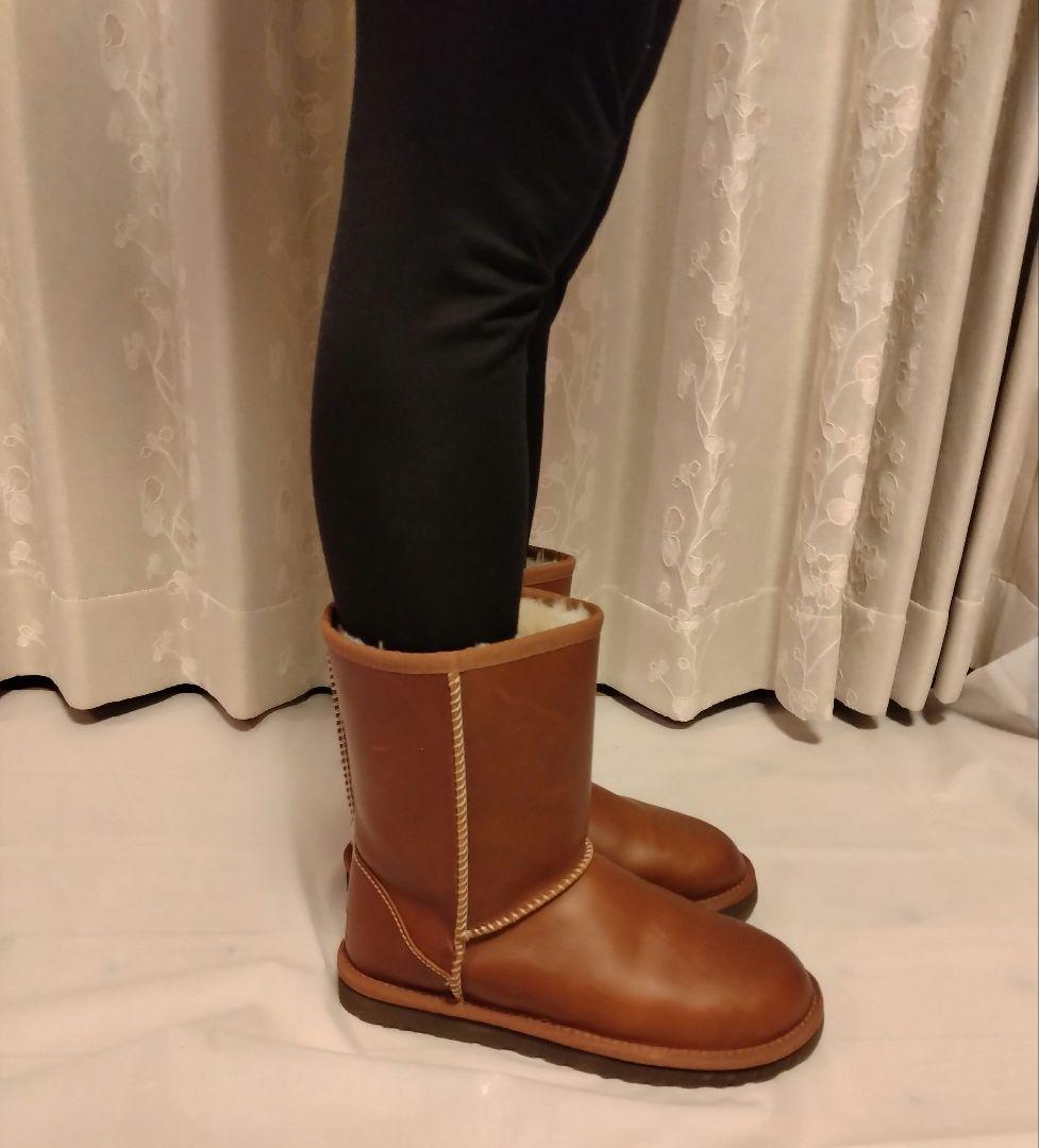 【美品】UGG クラシックショート レザーブーツ24cm