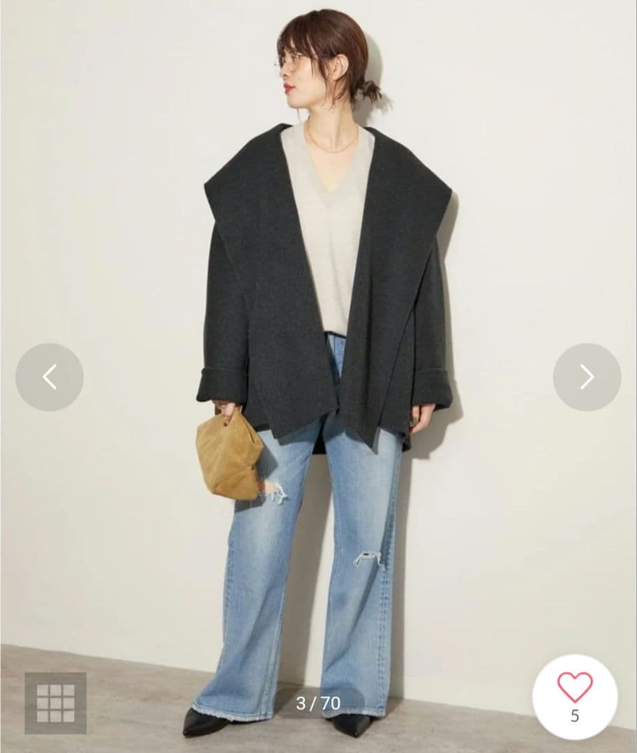 試着のみ24AW plage ハミルトン DRAPE MIDDLE コート 36