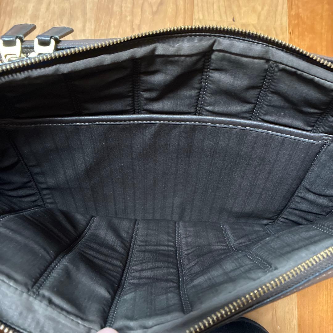 TUMI ブラウン レザー ビジネスバッグ