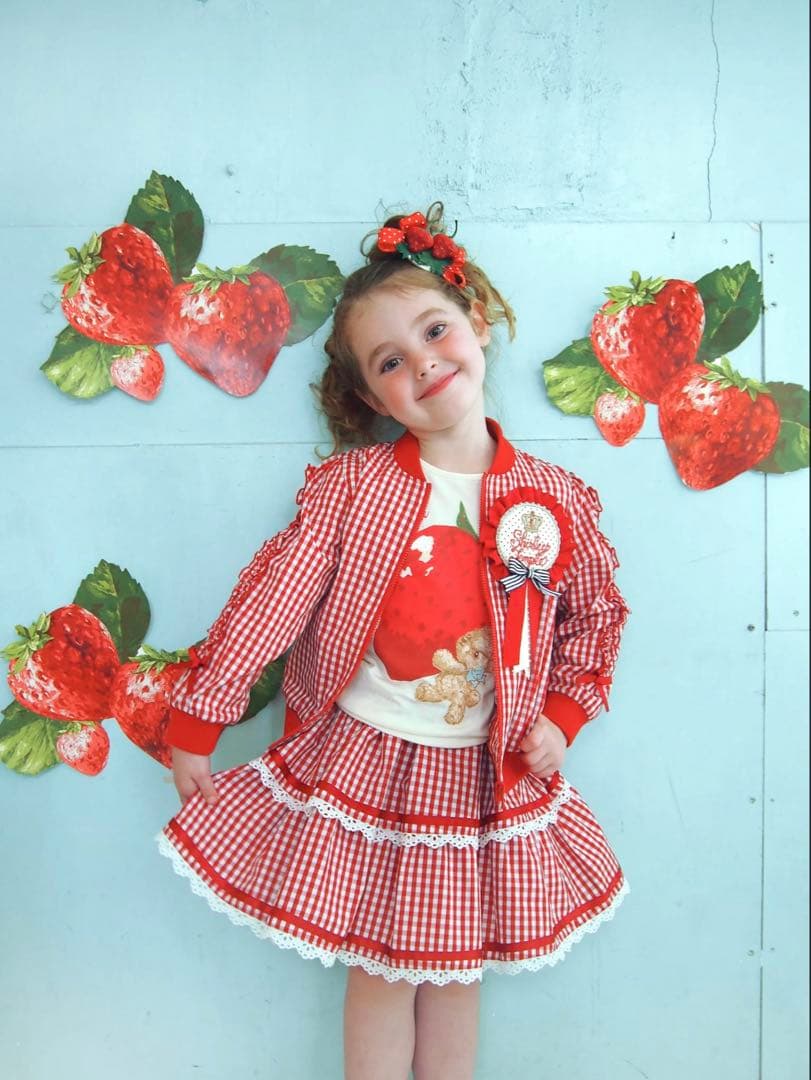 シャーリーテンプル いちご　ジャケット＆スカート セットアップ　130