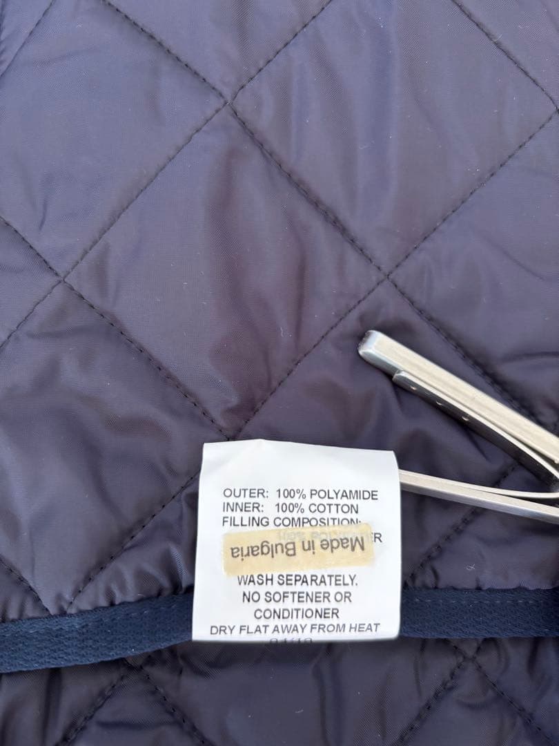 Barbour ネイビー キルティング ベスト