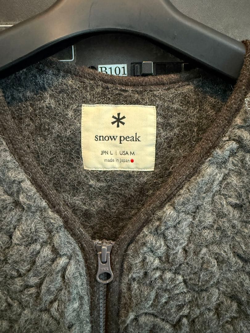 【極美品】スノーピーク ウールフリースベスト グレー Lサイズ 日本製