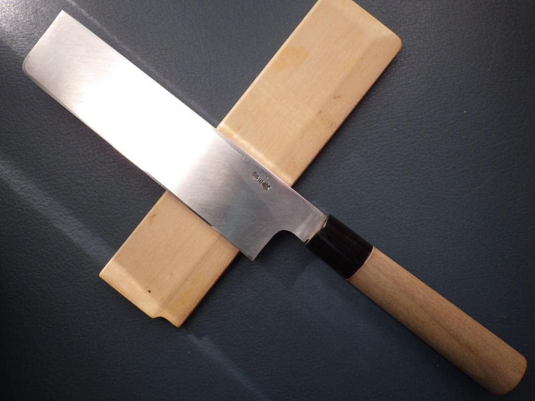 東型薄刃包丁★正義作★本水牛天然木柄★㊨手研ぎ済み・堺打刃物▲記名有▲