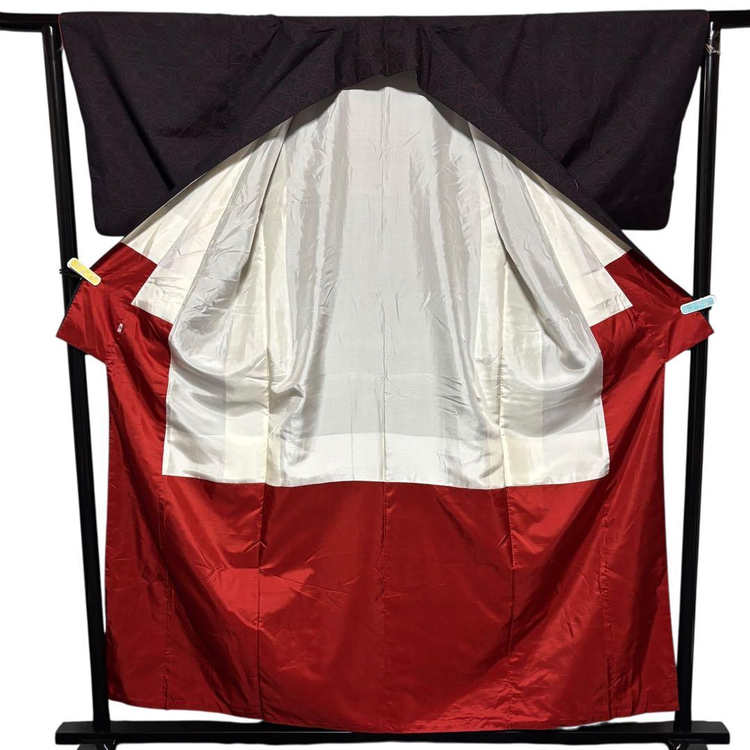 正絹 紬　信州紬風・ぜんまい紬風　幾何学文様 創作紬　フルセット　専門店