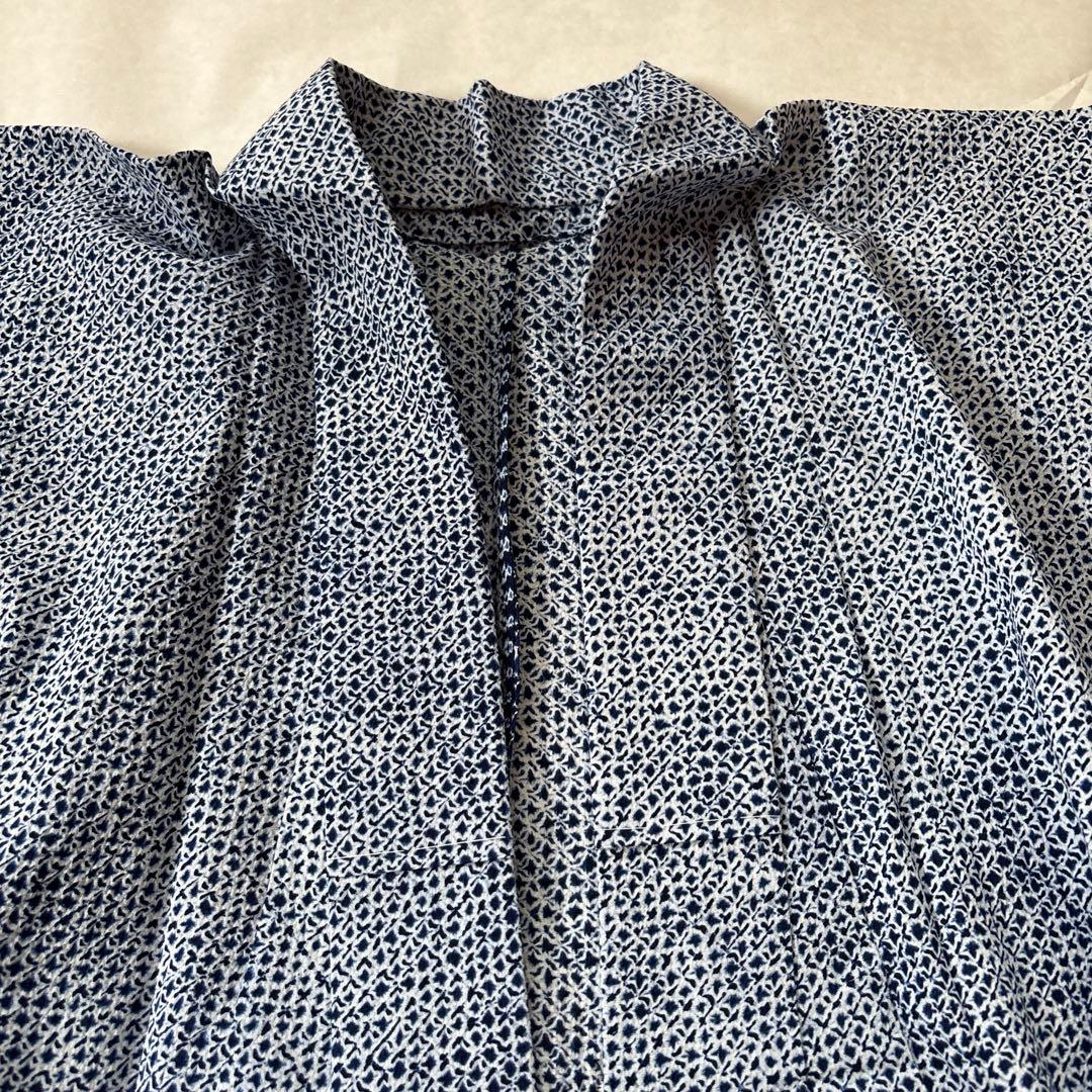 【未使用品】しつけ付 有松 鳴海 本絞り 綿 浴衣 総絞り着丈158 紺