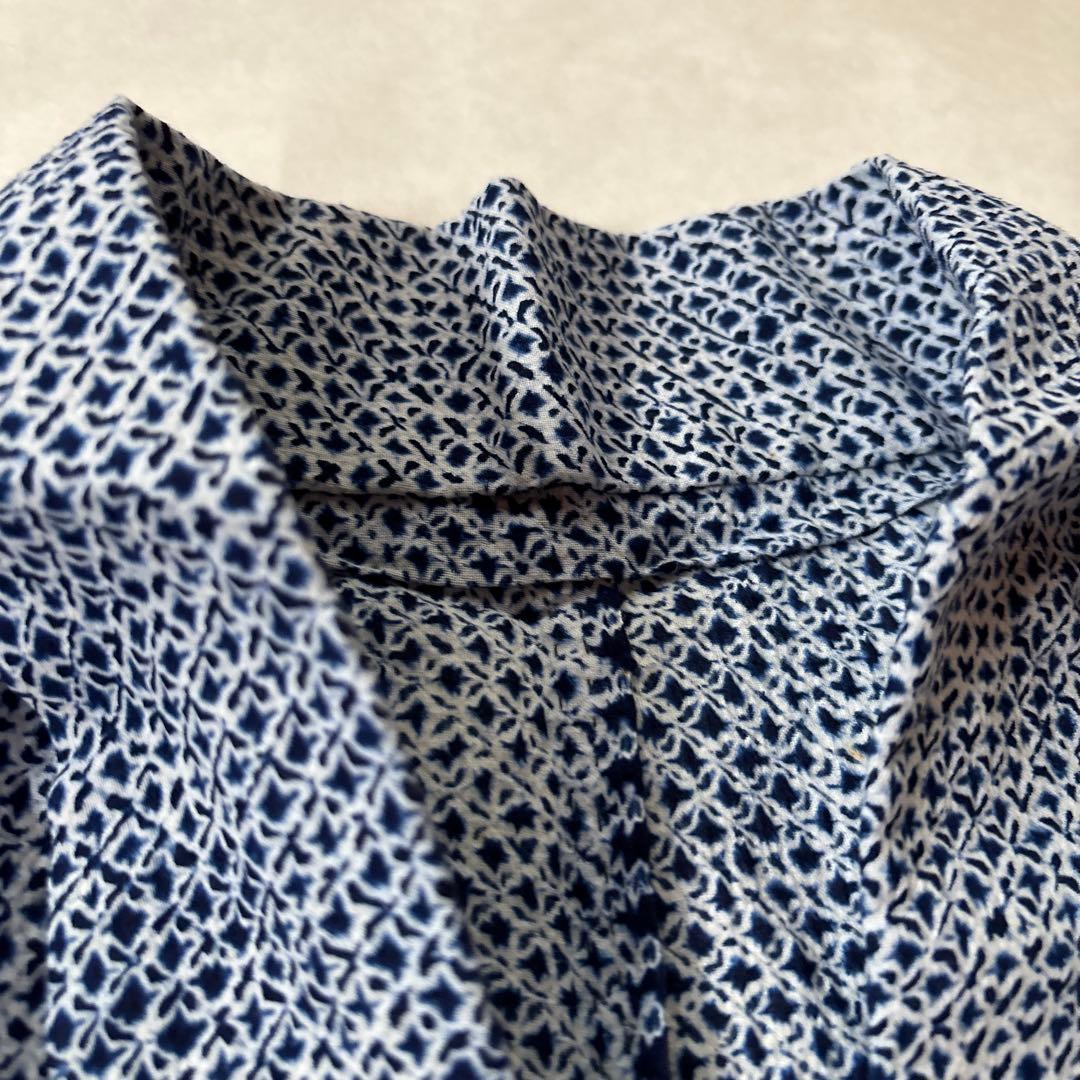 【未使用品】しつけ付 有松 鳴海 本絞り 綿 浴衣 総絞り着丈158 紺