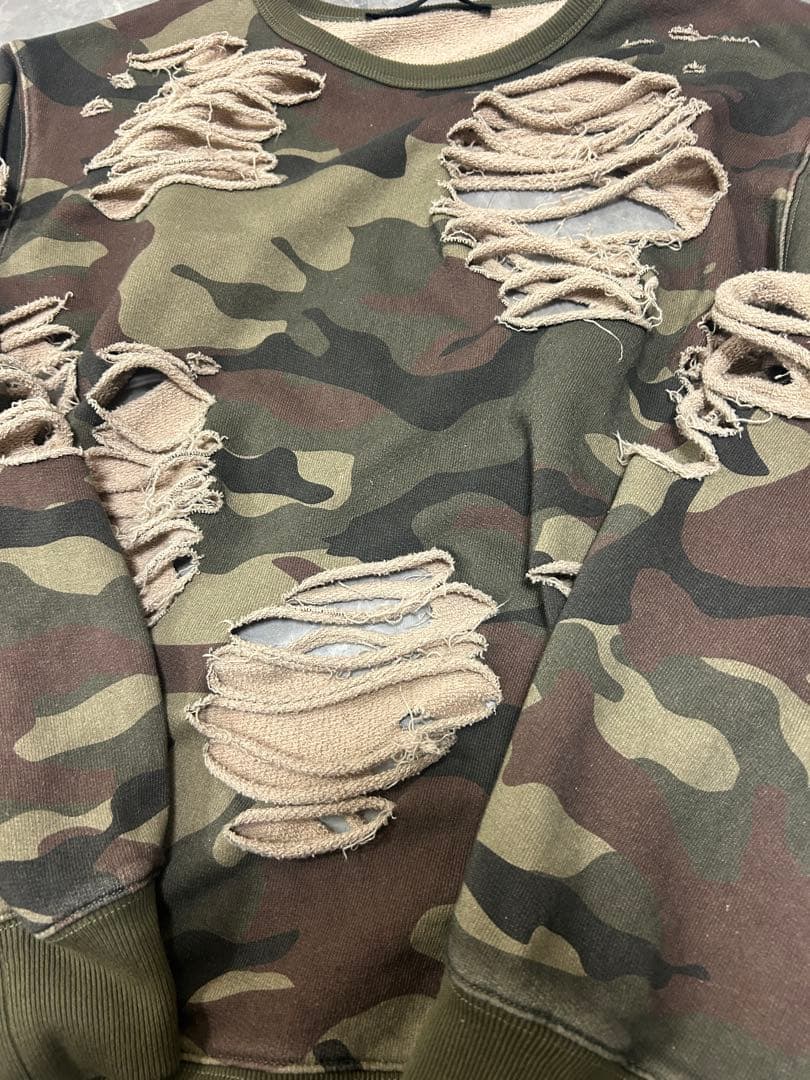 トップス JUN NAKAYAMA DISTRESSED CREWNECK