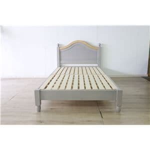 ベッド 寝具 シングル 約幅103cm グレー 木製 フレームのみ組立品