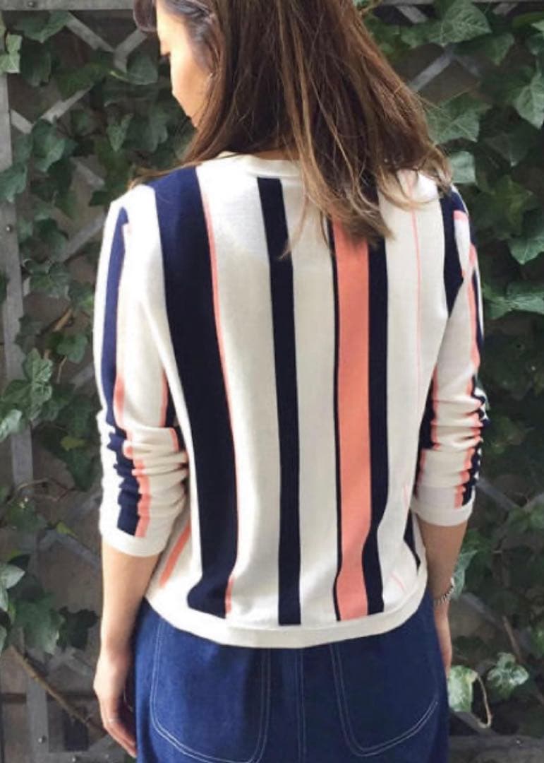 未使用　MACPHEE コットン100%クルーネックスナップカーディガン