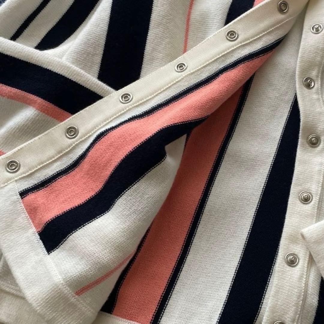 未使用　MACPHEE コットン100%クルーネックスナップカーディガン