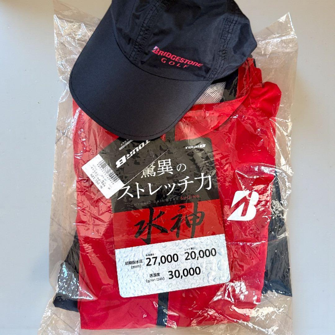 【ほぼ新品】ブリジストンゴルフ　水神レインブルゾンレインパンツ上下セット　M