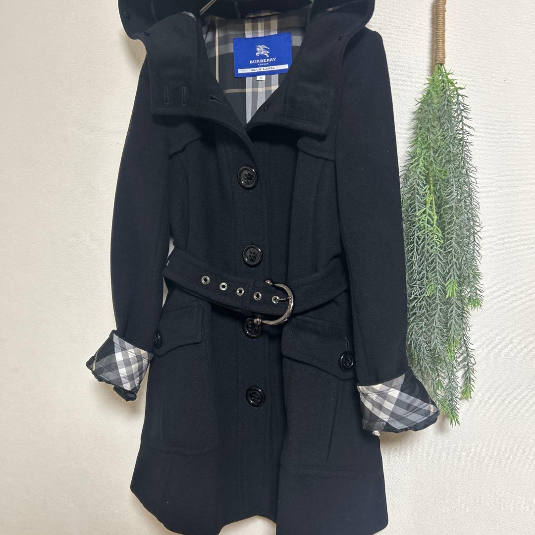BURBERRY BLUE LABEL ロングコート38 黒　M