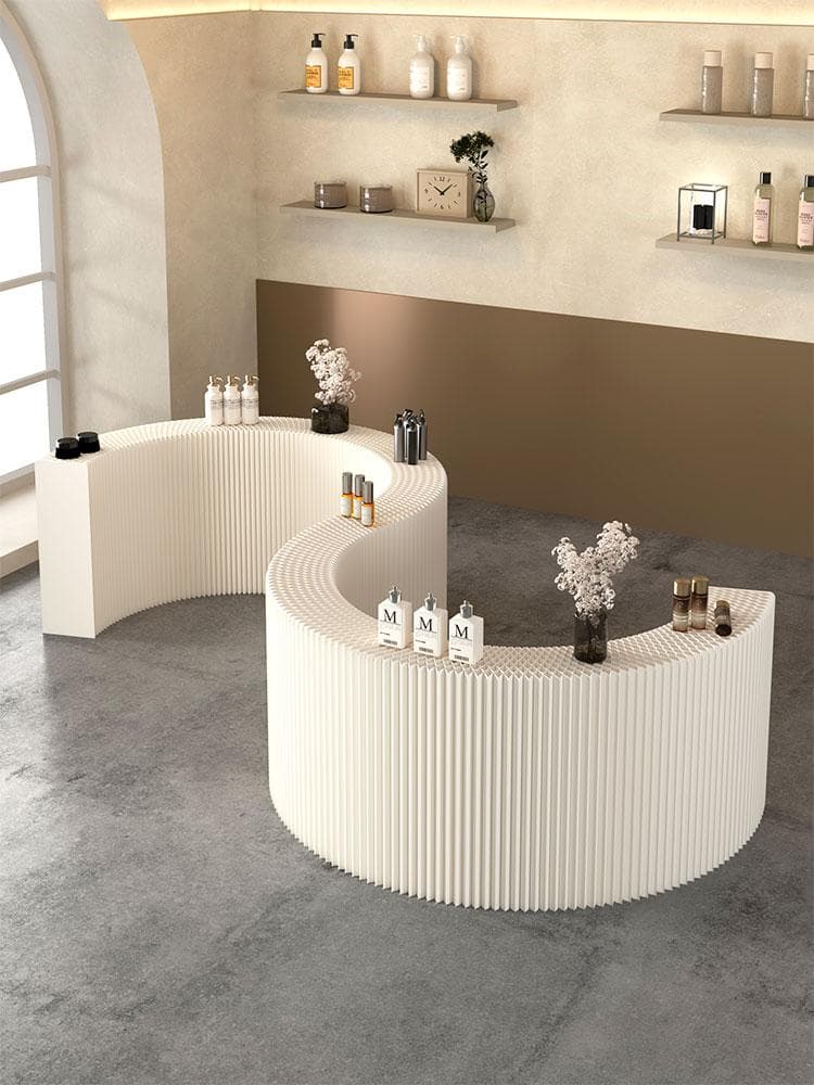 ディスプレイラック 展示台 陳列台 組立不要 折りたたみ長さ2-3ｍ高さ118㎝