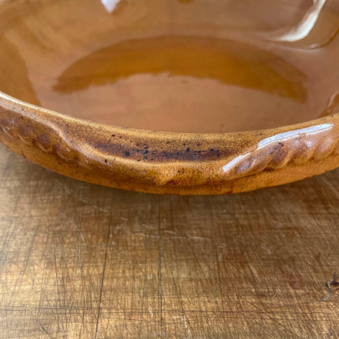 フランスアンティーク　テラコッタオーブン皿