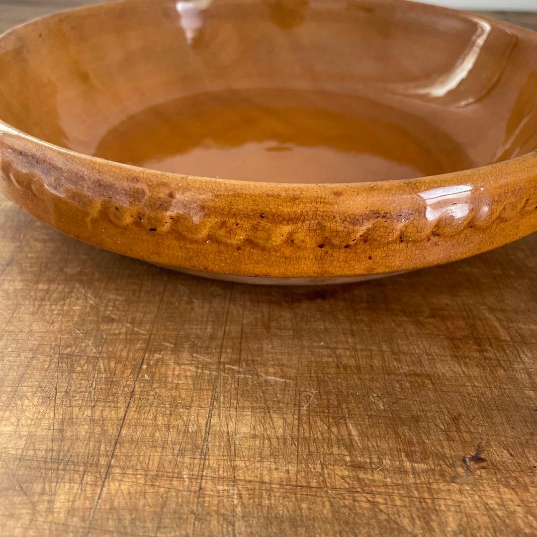 フランスアンティーク　テラコッタオーブン皿