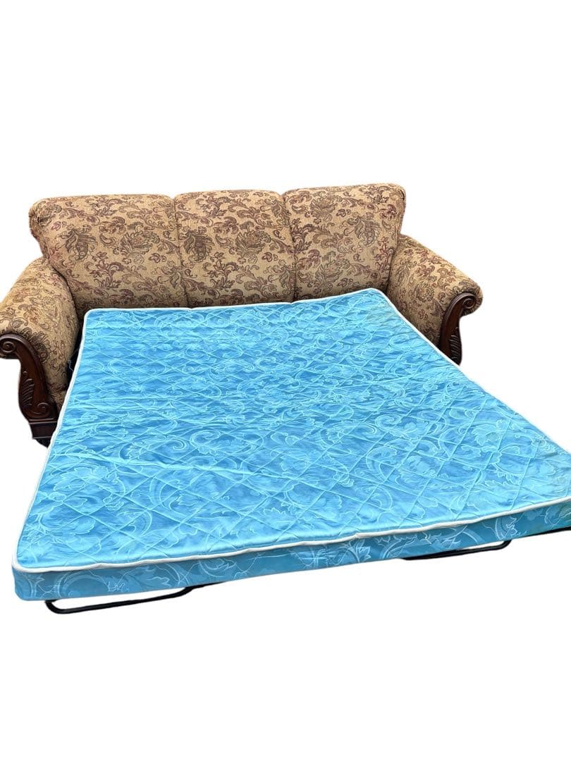 Ashley花柄デザイン 3人掛けソファベッド美品