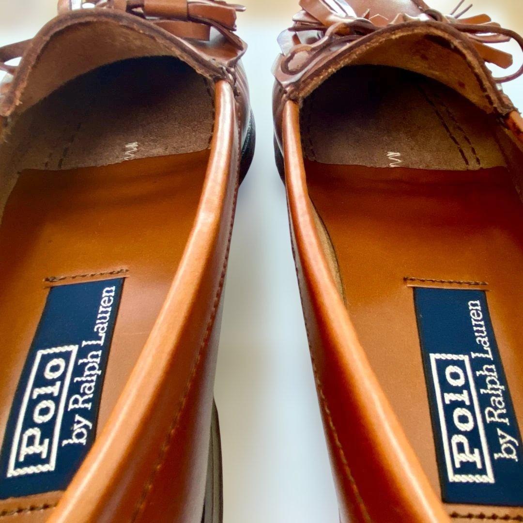 ★ＵＳＡ製 ラルフローレン★ タッセル フリンジ ローファー US8.5 茶色