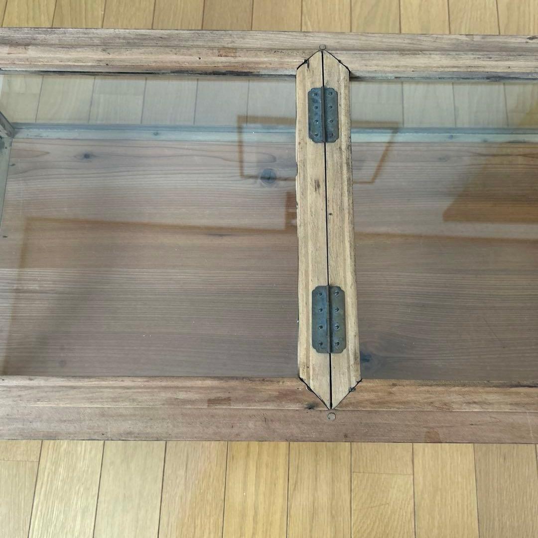 ガラスディスプレイ棚　（古家具）
