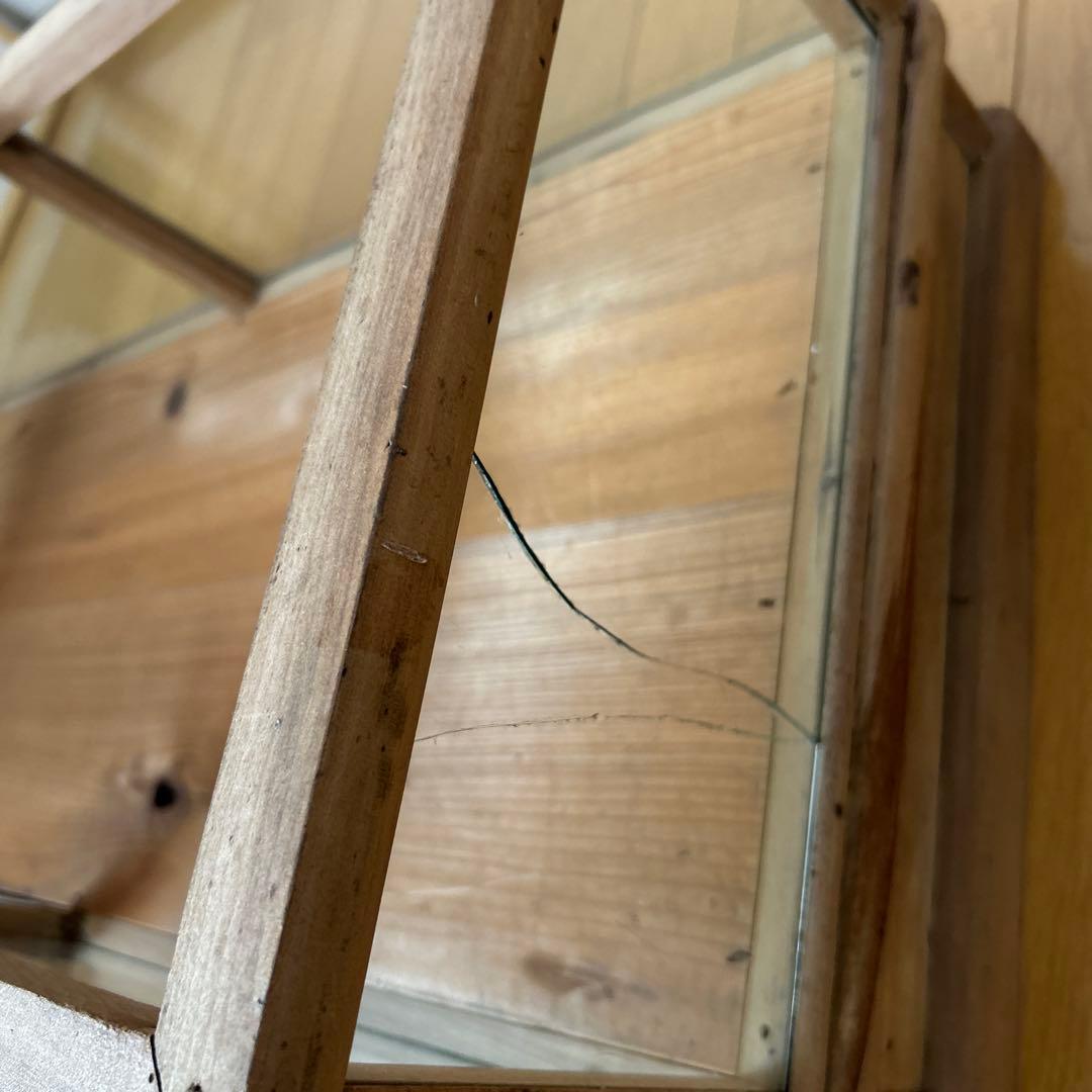 ガラスディスプレイ棚　（古家具）