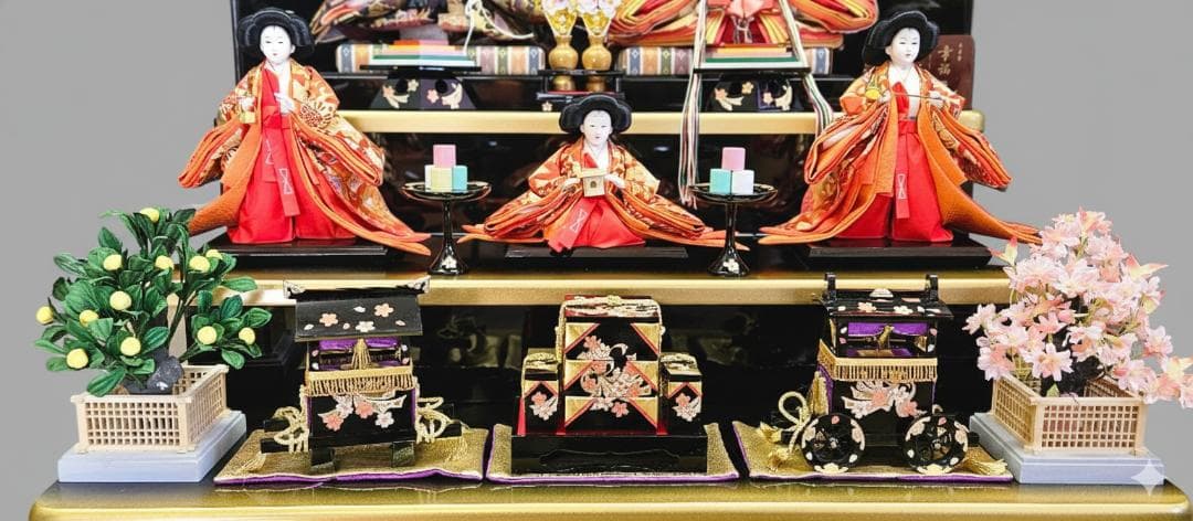 【極美品】秀月 雛人形 三段飾り 揃い 伝統工芸