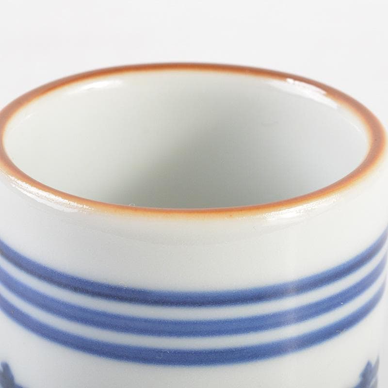 茶道具　平安　三浦竹泉造　染付六寿文　巾筒　共箱　V　R5584