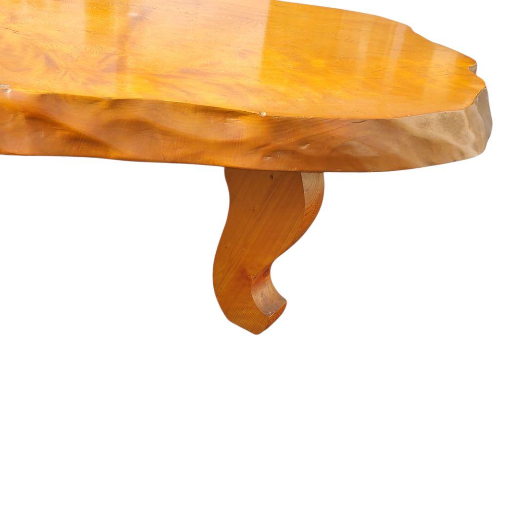 送料込 昭和 レトロ 天然木 一枚板 テーブル 座卓 アンティーク