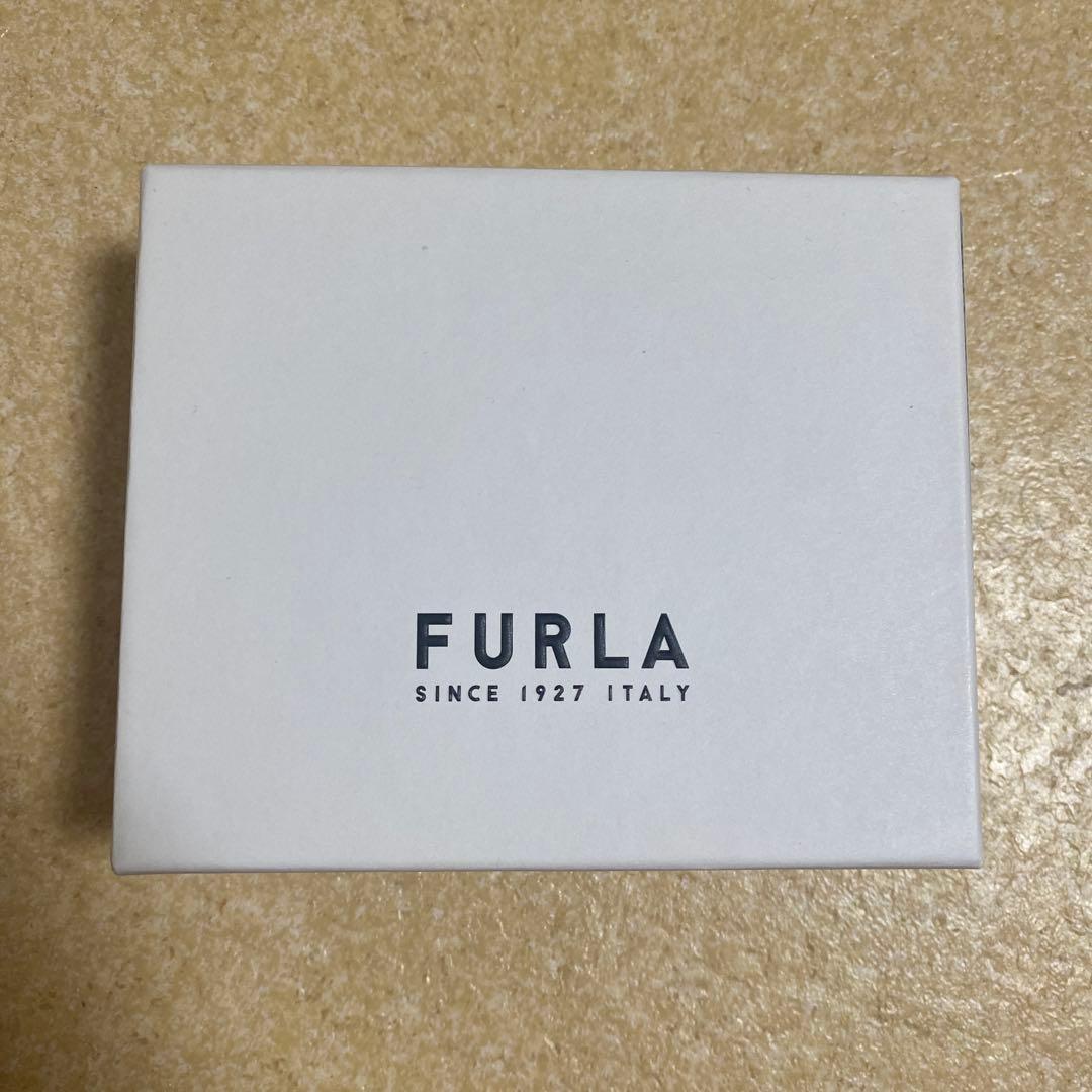 FURLA グレー レザー 名刺入れ