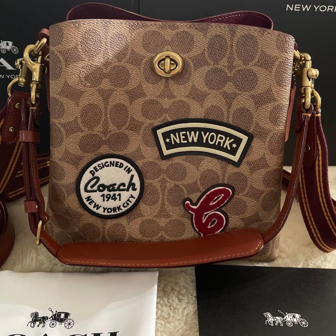 コーチウィロウバケットバッグ　レキシーショルダーバッグ　シグネチャー×レキシー