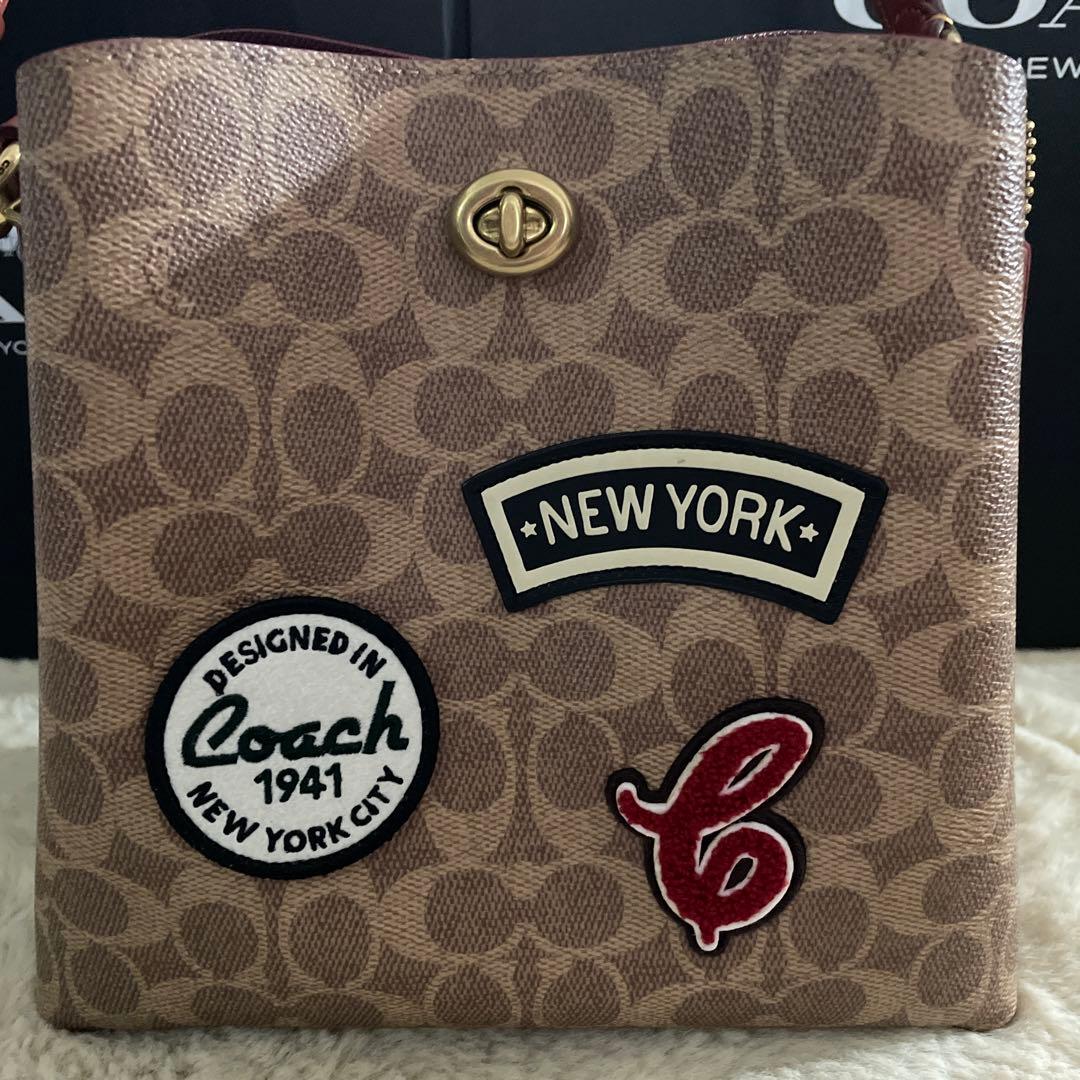 コーチウィロウバケットバッグ　レキシーショルダーバッグ　シグネチャー×レキシー