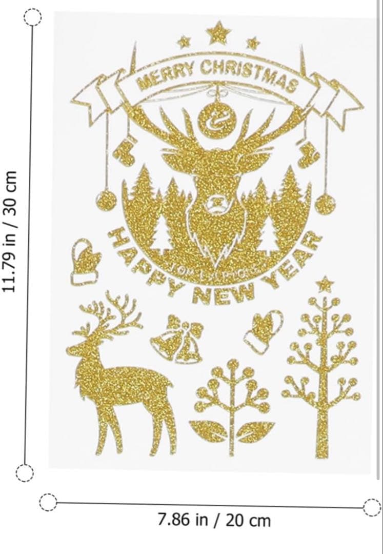 クリスマス ゴールデン 静電 ステッカー 窓 飾り