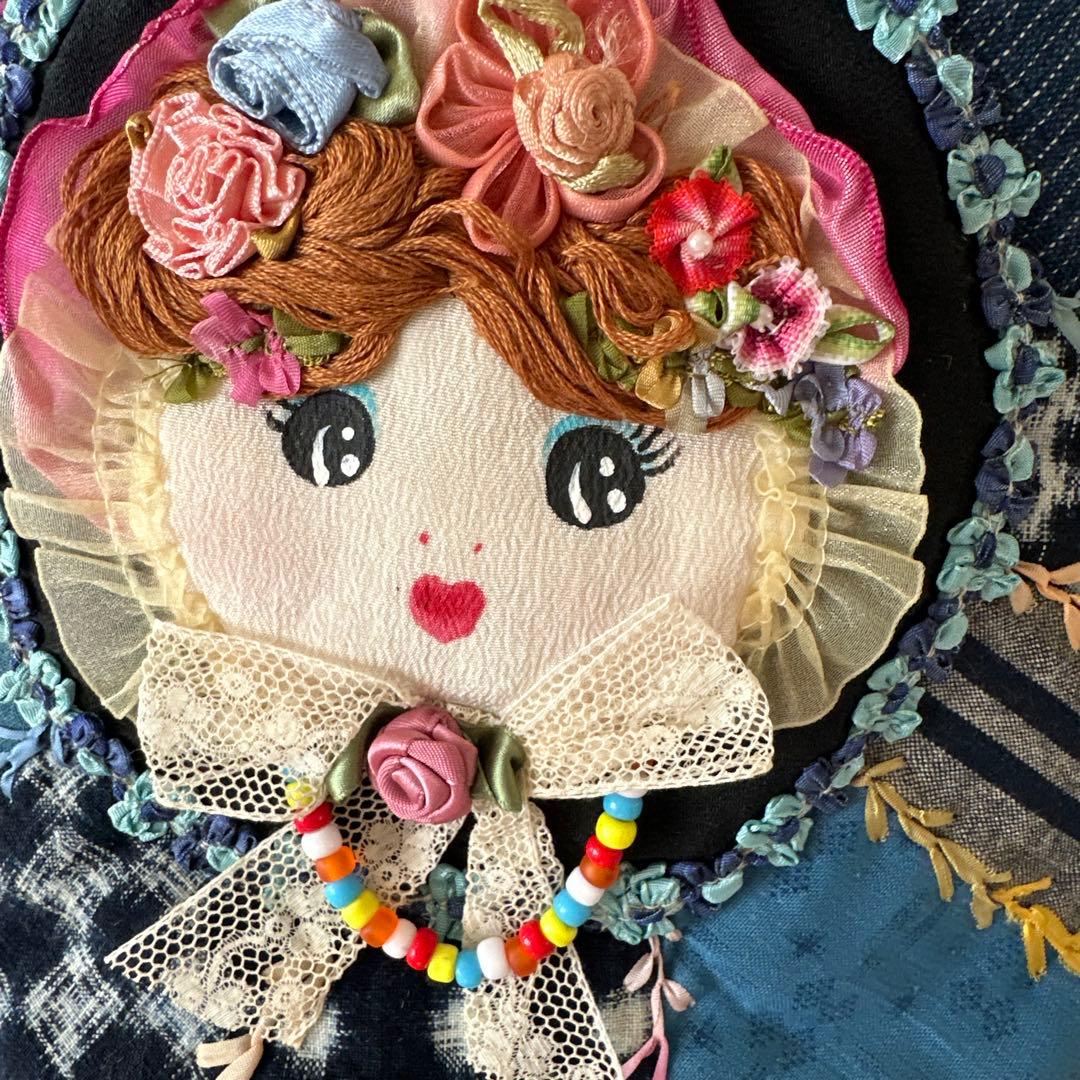 かすり布顔バケツ型バック