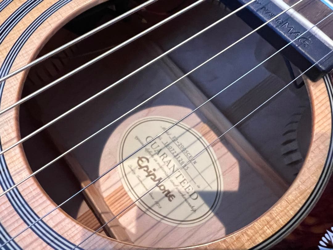 【美品】EPIPHONE EJ-200SCE/N ダブルピックアップ搭載