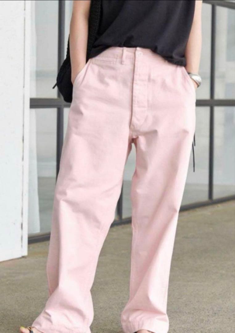 【スピックアンドスパン】樋口かほりさん　チノワイドパンツ　ピンク