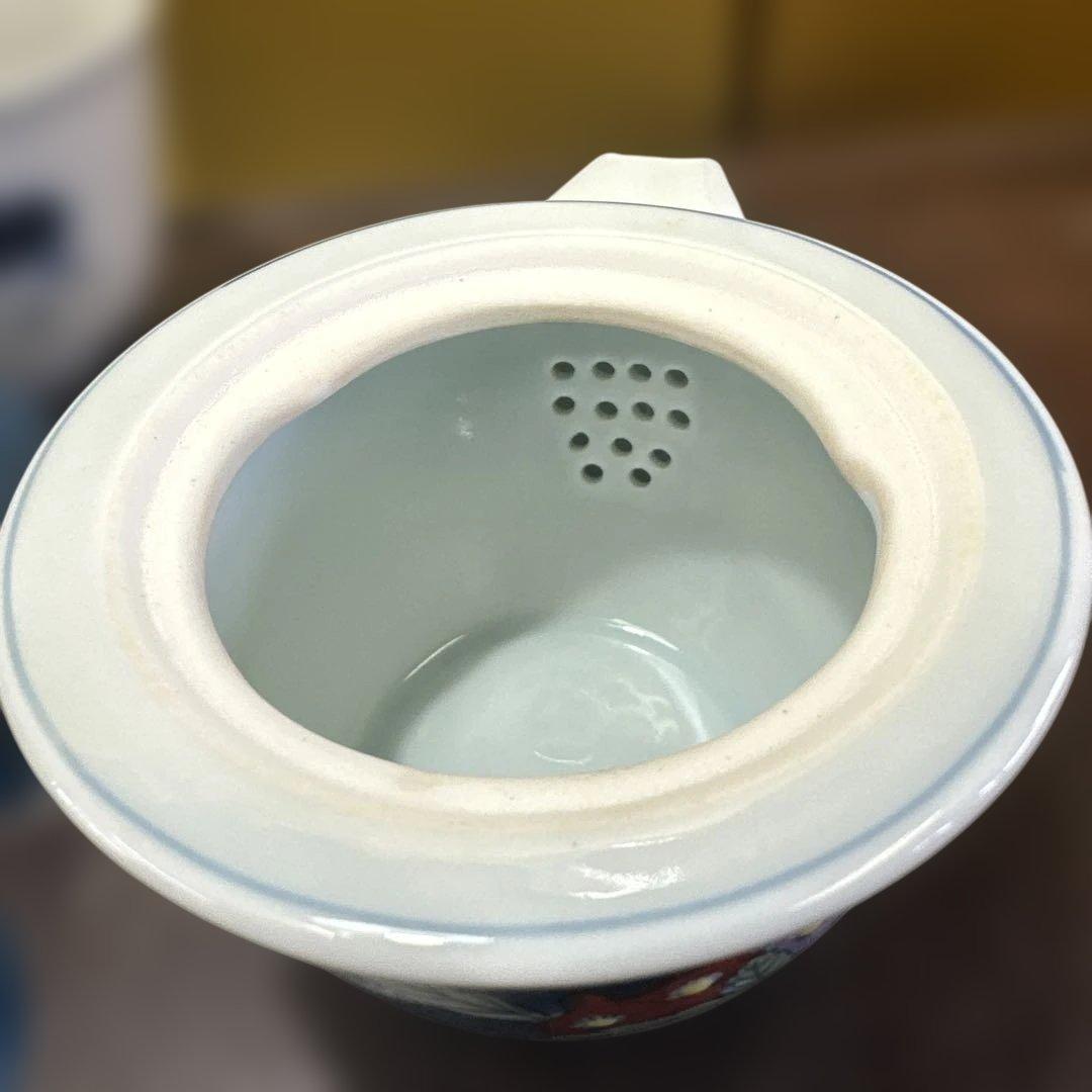 平安，京焼，有田焼，清水焼，茶道具セット 青色花柄 急須 茶碗 湯呑み