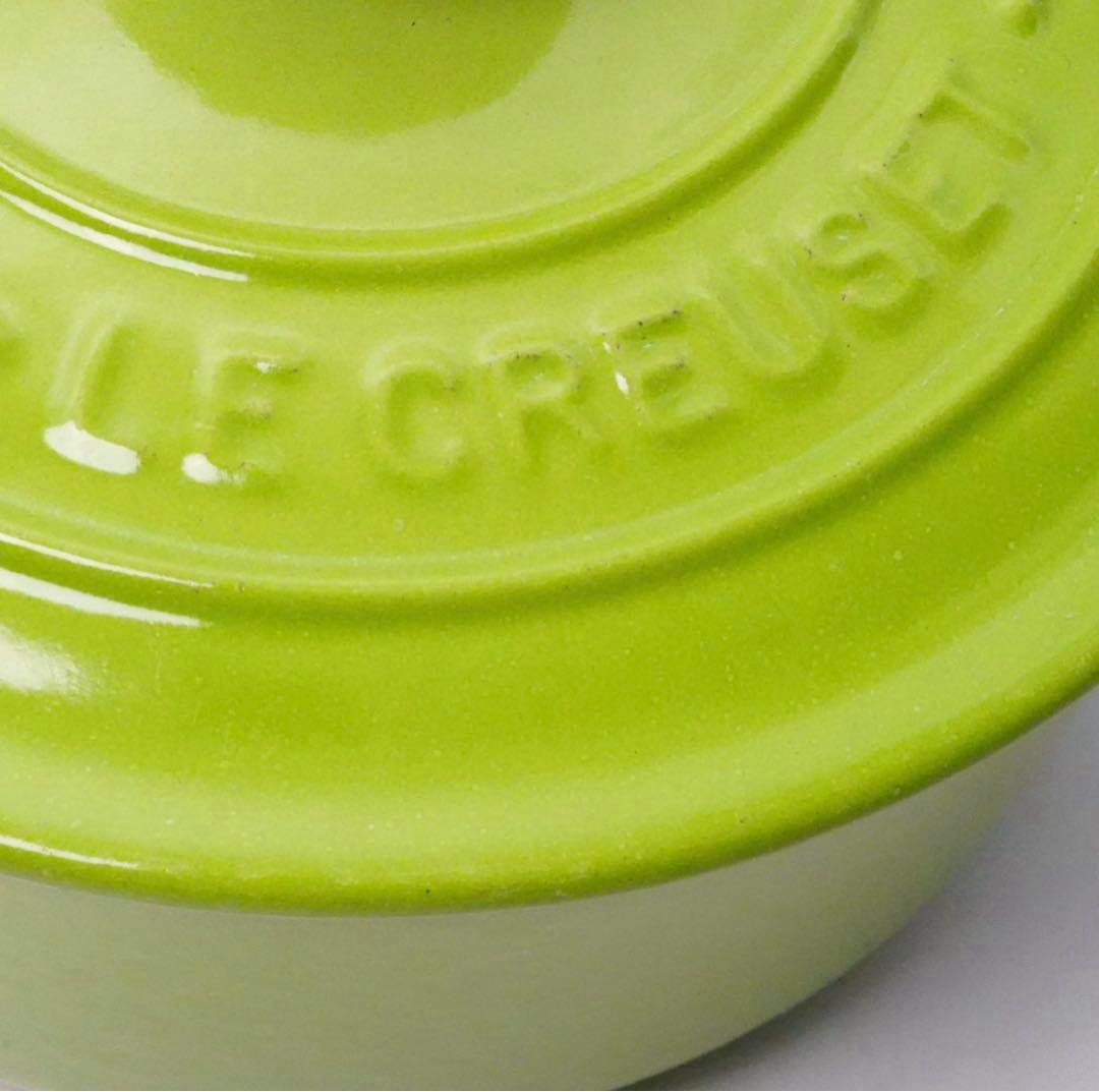 【美品】LE CREUSET　ココット ロンド フルーツグリーン　16cm