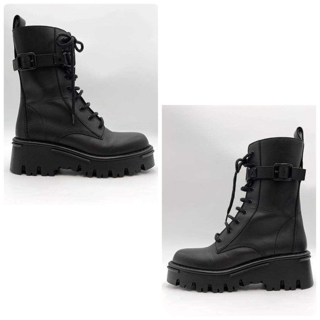 HOLIC✨ ヴァレンティノ キャンプサイト ブーツ 黒 Vロゴ 36.5