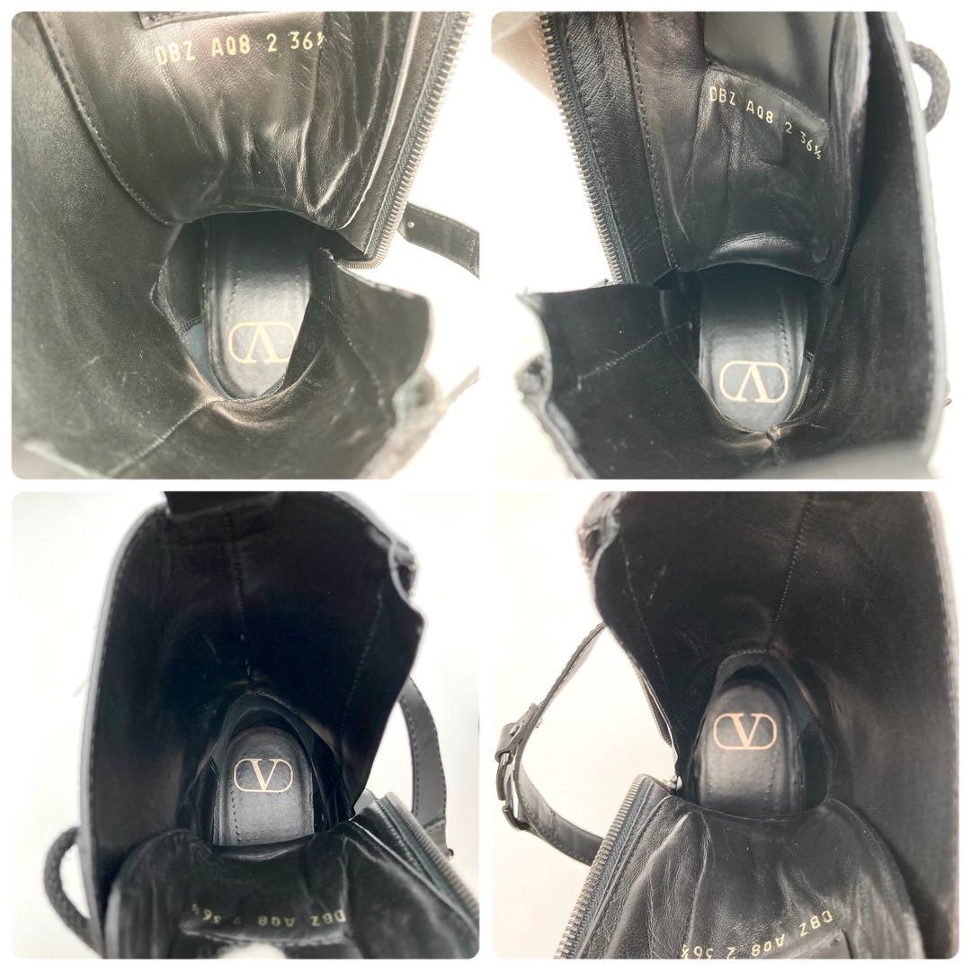 HOLIC✨ ヴァレンティノ キャンプサイト ブーツ 黒 Vロゴ 36.5