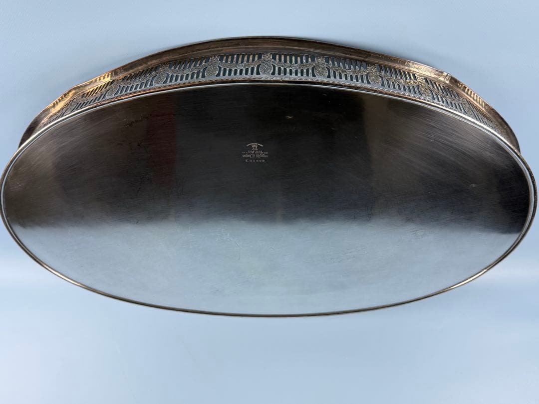 楕円形サービングトレイ 純銀メッキ(ALPHA PLATE ENGLAND製)