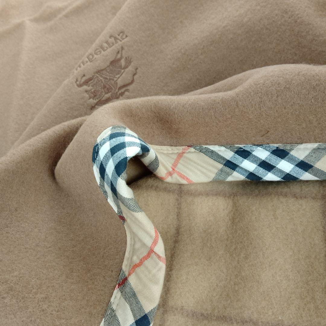 新品　バーバリー　毛布　ウール100%　茶系　ノバチェック