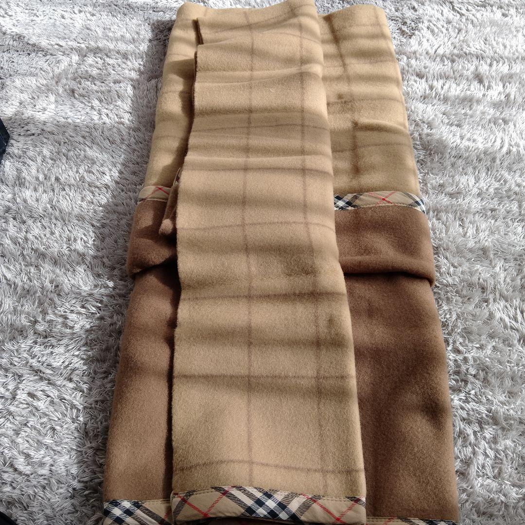 新品　バーバリー　毛布　ウール100%　茶系　ノバチェック