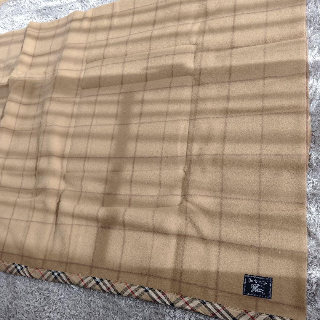新品　バーバリー　毛布　ウール100%　茶系　ノバチェック
