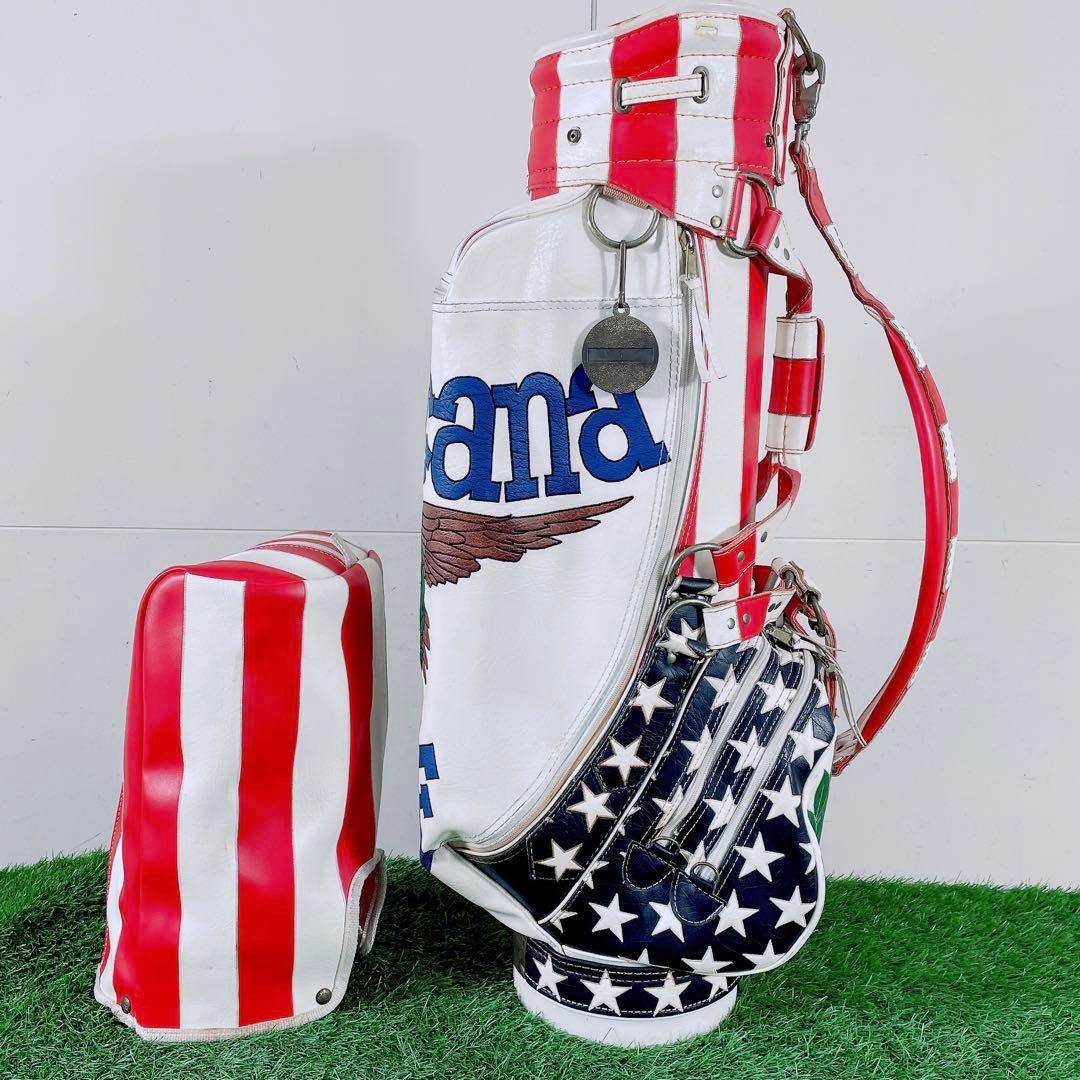 ゴルフ　6口　キャディバッグ　ベルディングスポーツ　星条旗　N1930