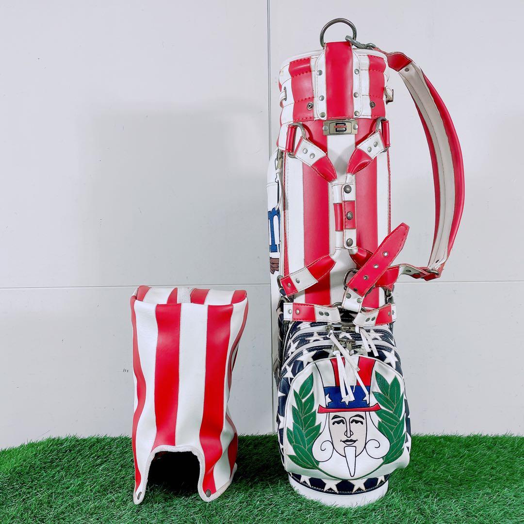 ゴルフ　6口　キャディバッグ　ベルディングスポーツ　星条旗　N1930