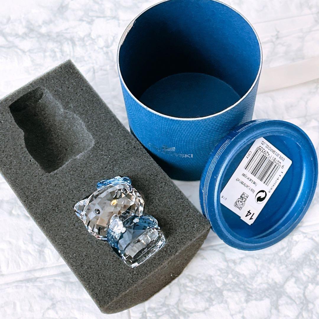 【美品】SWAROVSKI ハローキティ クリスタル　ブルーリボン