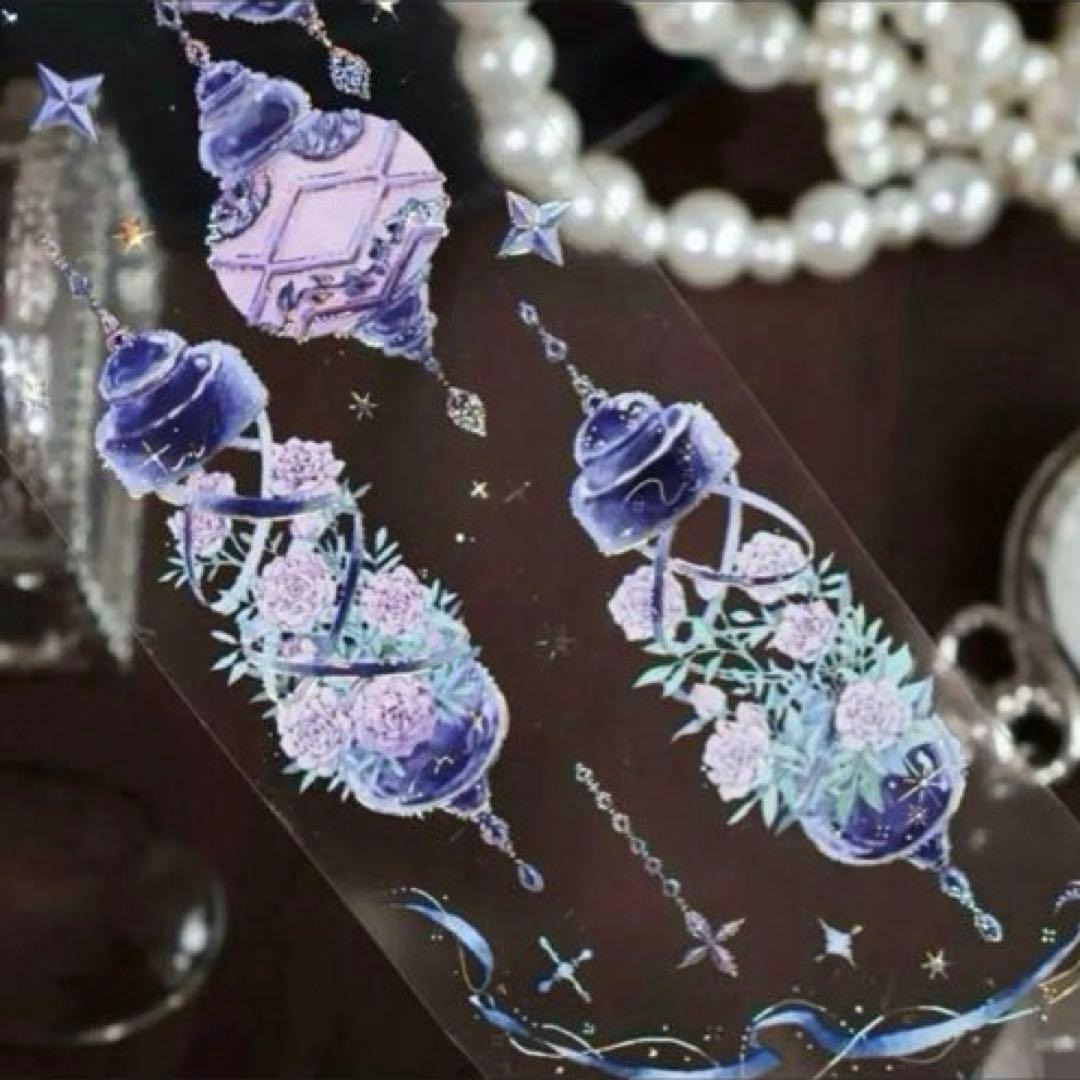 贝壳银 5cm×5m 浮光琉璃 海外マスキングテープ　海外マステ　提灯